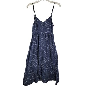 Universal Thread Women Small Cotton Navy Speckled Tie Back Spaghetti Strap Dress